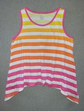 The Children's Place Size Large Bright Stripes Asymmetrical Tank Top